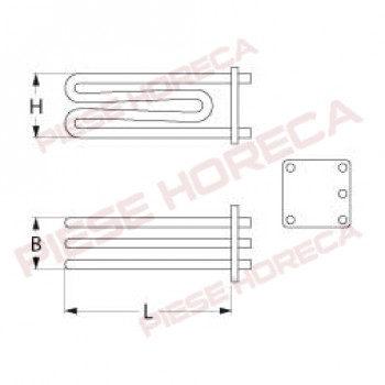 Rezistenta 9000W boiler cuptor RATIONAL, FAGOR, 4400194, 4400534